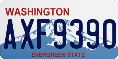 WA license plate AXF9390