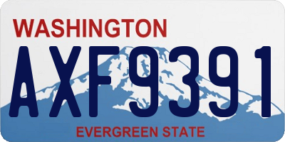 WA license plate AXF9391