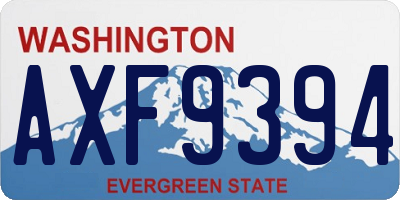 WA license plate AXF9394