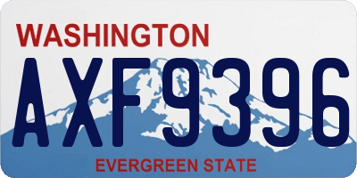 WA license plate AXF9396