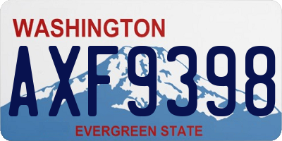 WA license plate AXF9398