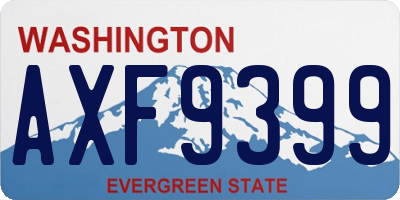 WA license plate AXF9399