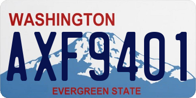 WA license plate AXF9401