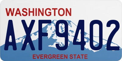 WA license plate AXF9402