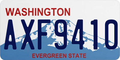 WA license plate AXF9410