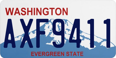 WA license plate AXF9411