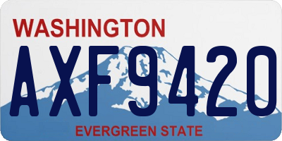 WA license plate AXF9420