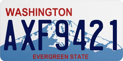 WA license plate AXF9421