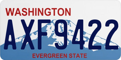 WA license plate AXF9422