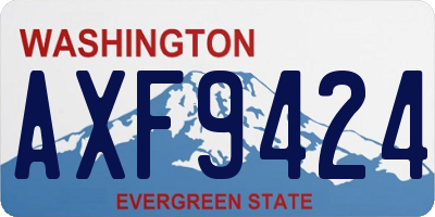 WA license plate AXF9424