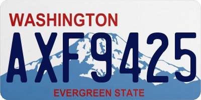 WA license plate AXF9425
