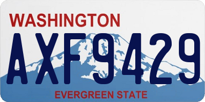 WA license plate AXF9429