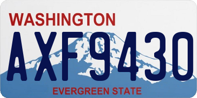 WA license plate AXF9430