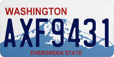 WA license plate AXF9431