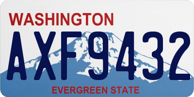 WA license plate AXF9432