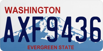 WA license plate AXF9436