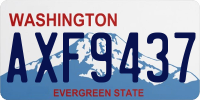 WA license plate AXF9437