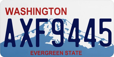 WA license plate AXF9445