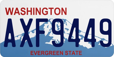 WA license plate AXF9449