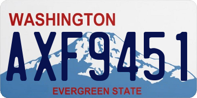 WA license plate AXF9451