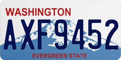 WA license plate AXF9452