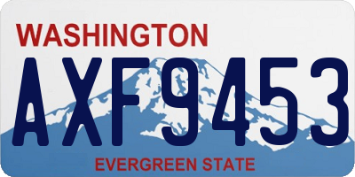 WA license plate AXF9453
