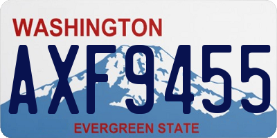 WA license plate AXF9455