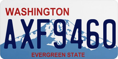 WA license plate AXF9460