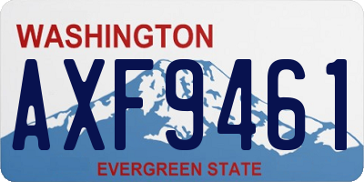 WA license plate AXF9461