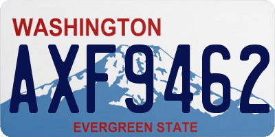 WA license plate AXF9462