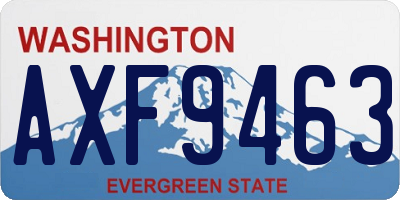 WA license plate AXF9463
