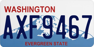 WA license plate AXF9467