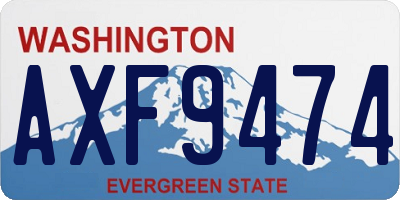 WA license plate AXF9474