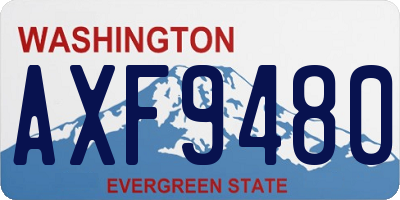 WA license plate AXF9480