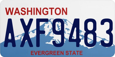 WA license plate AXF9483