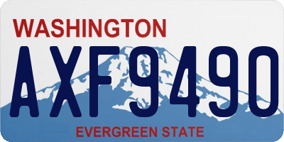WA license plate AXF9490