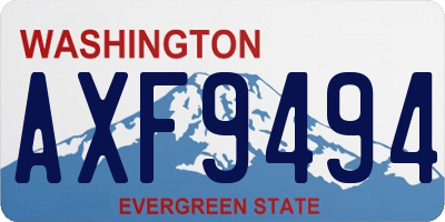 WA license plate AXF9494
