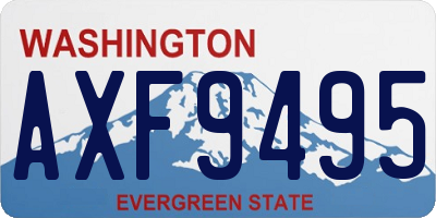 WA license plate AXF9495