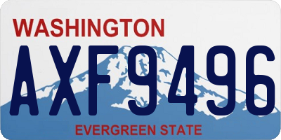 WA license plate AXF9496