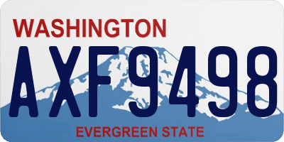WA license plate AXF9498