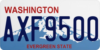 WA license plate AXF9500