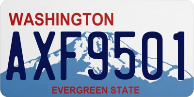 WA license plate AXF9501