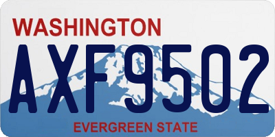 WA license plate AXF9502