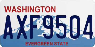 WA license plate AXF9504