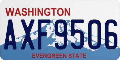 WA license plate AXF9506