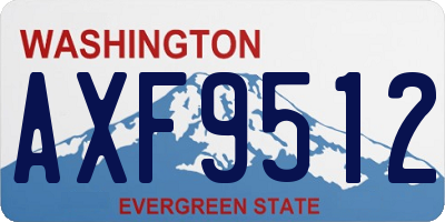 WA license plate AXF9512
