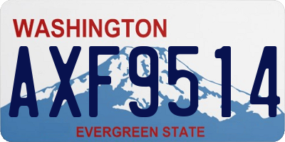 WA license plate AXF9514