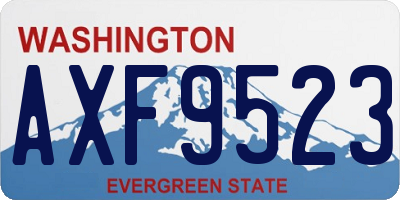WA license plate AXF9523