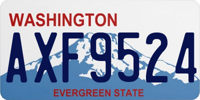WA license plate AXF9524