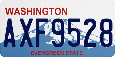 WA license plate AXF9528
